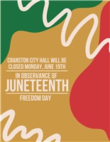 City Hall Closed in Observance of Juneteenth Holiday