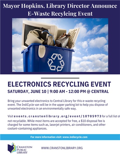Mayor Hopkins, Library Director Announce E-Waste Recycling Event