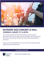 Outdoor Jazz Concert at William Hall Library